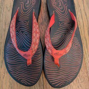NEW Chaco Women's Sz 11 Red Multicolored Flip-flop Thong Outdoor Sandals